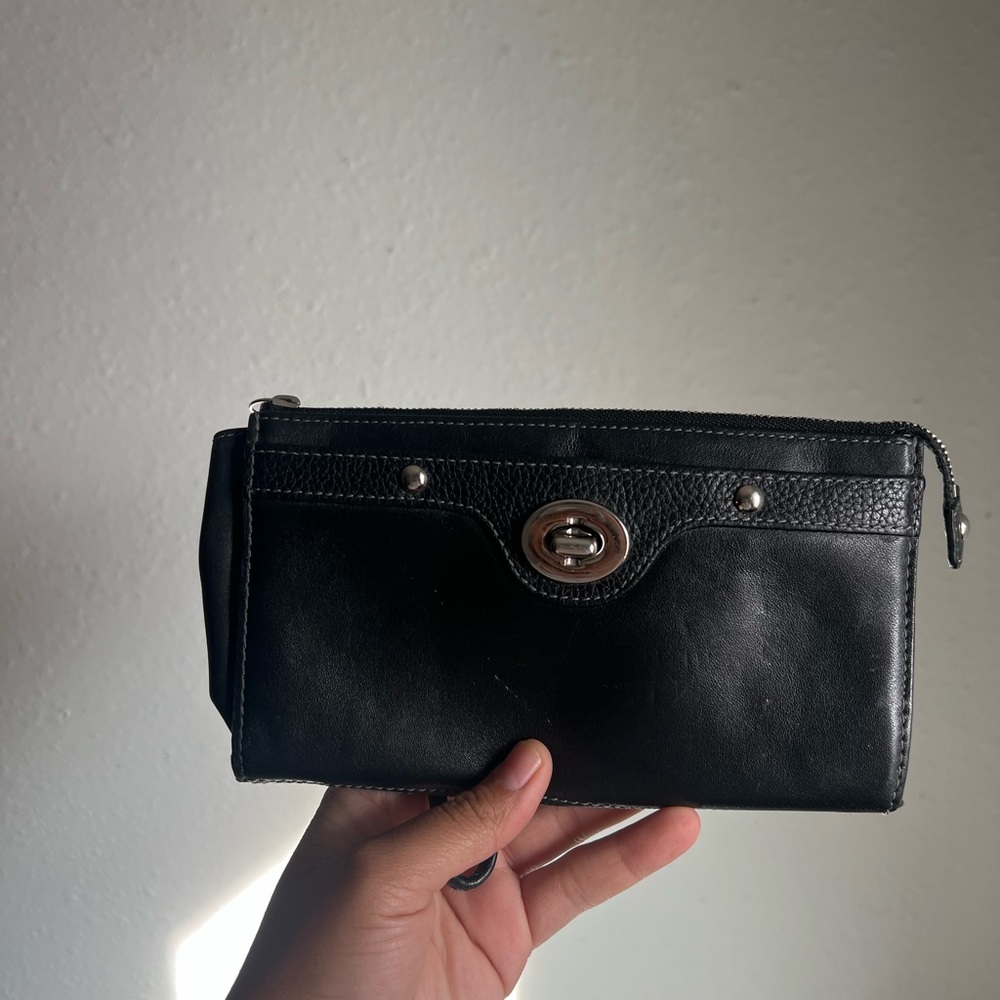 Coach Black Leather Wristlet